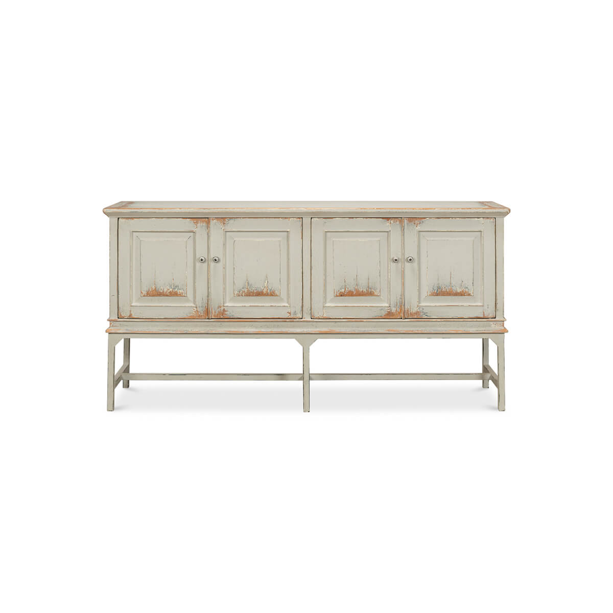 Rustic Gray Painted Sideboard - English Georgian America