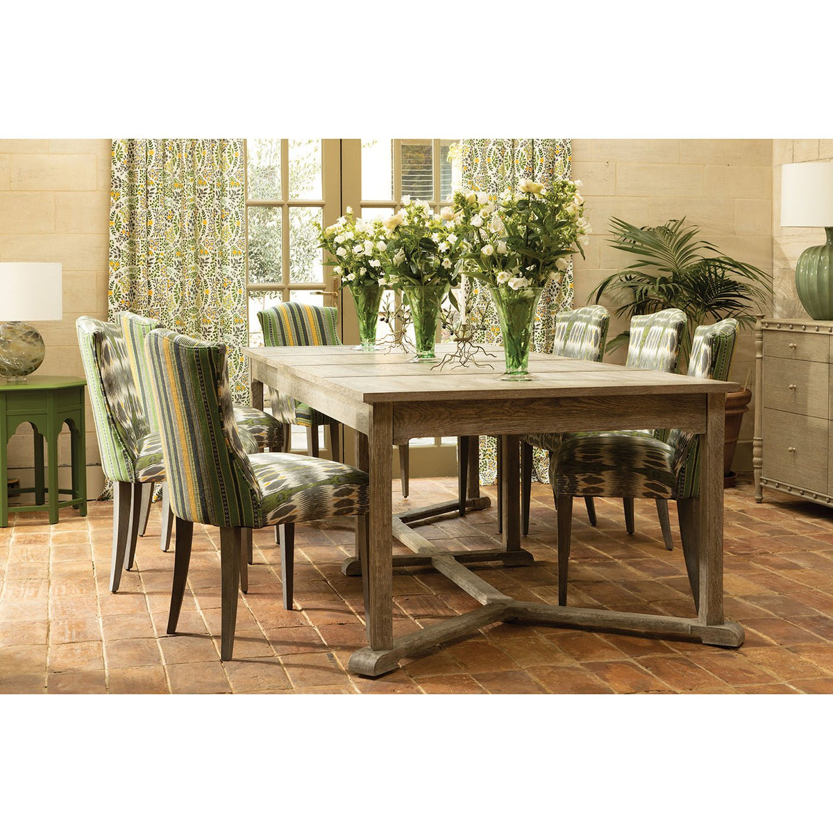 Rustic Grayed Oak Extension Dining Table - English Georgian America