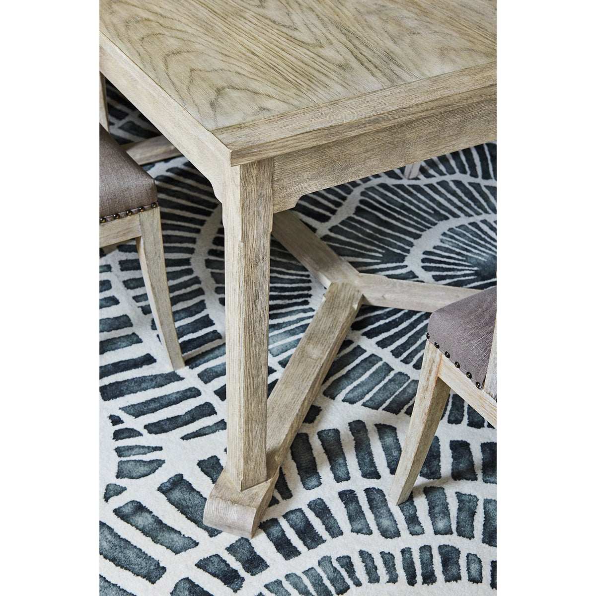 Rustic Grayed Oak Extension Dining Table - English Georgian America