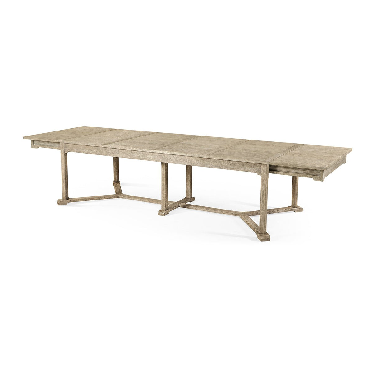 Rustic Grayed Oak Extension Dining Table - English Georgian America