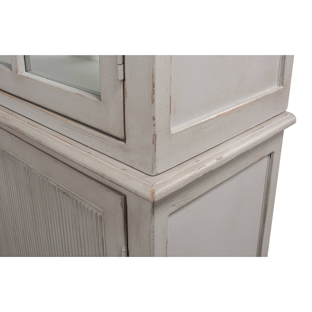 Rustic Grey Painted Bookcase - English Georgian America