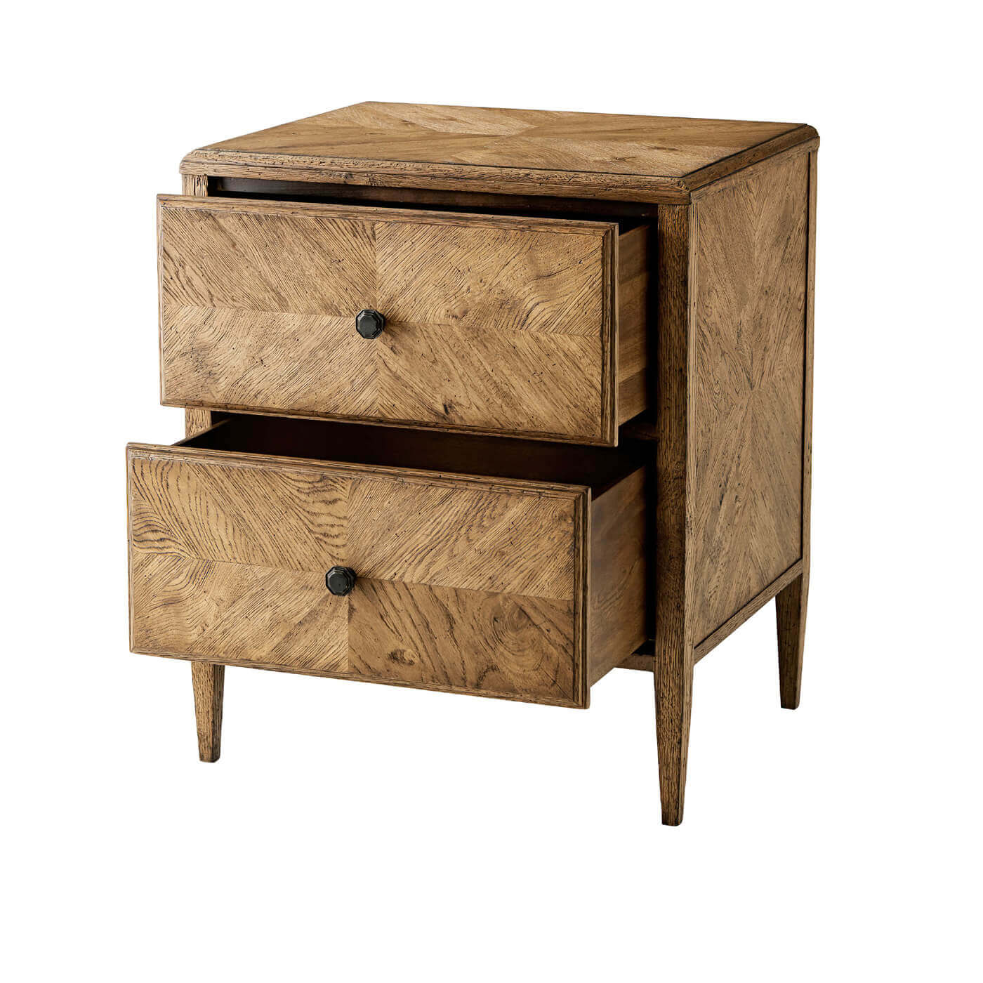 Rustic Light Oak Nightstand - English Georgian America