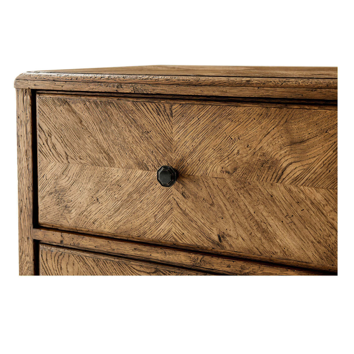 Rustic Light Oak Nightstand - English Georgian America