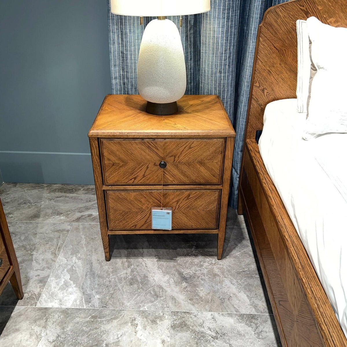 Rustic Light Oak Nightstand - English Georgian America