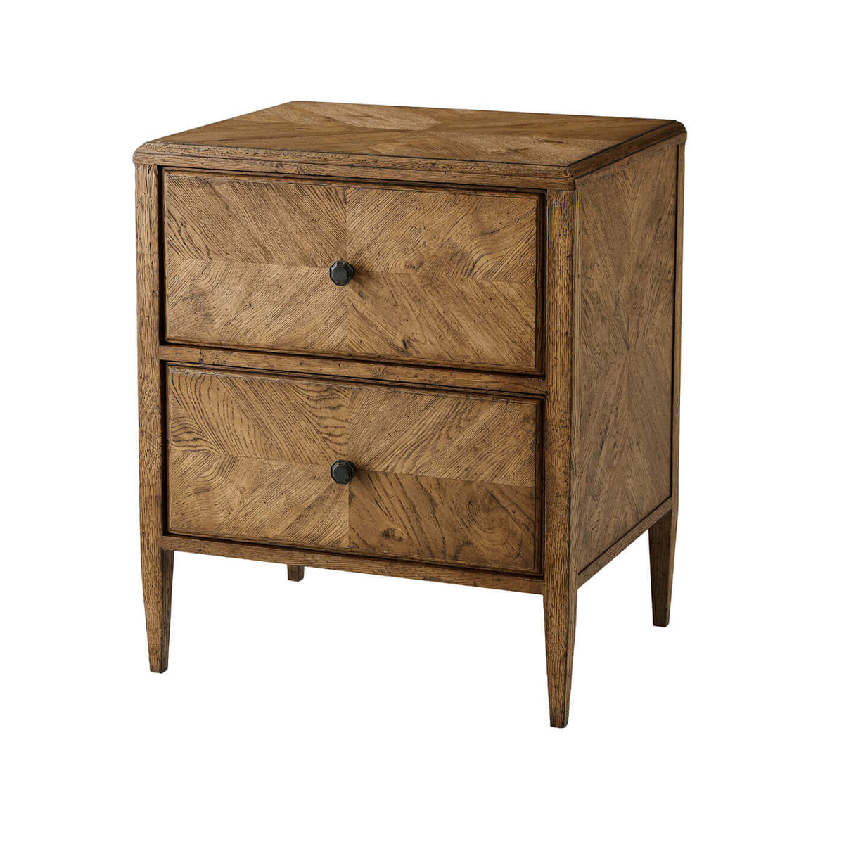 Rustic Light Oak Nightstand - English Georgian America