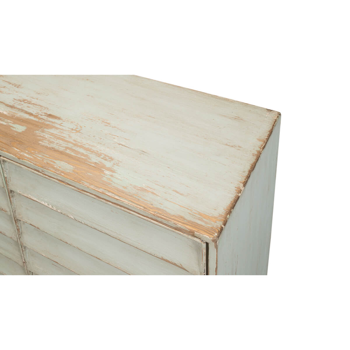 Rustic Modern Louvered Sideboard - Sage - English Georgian America