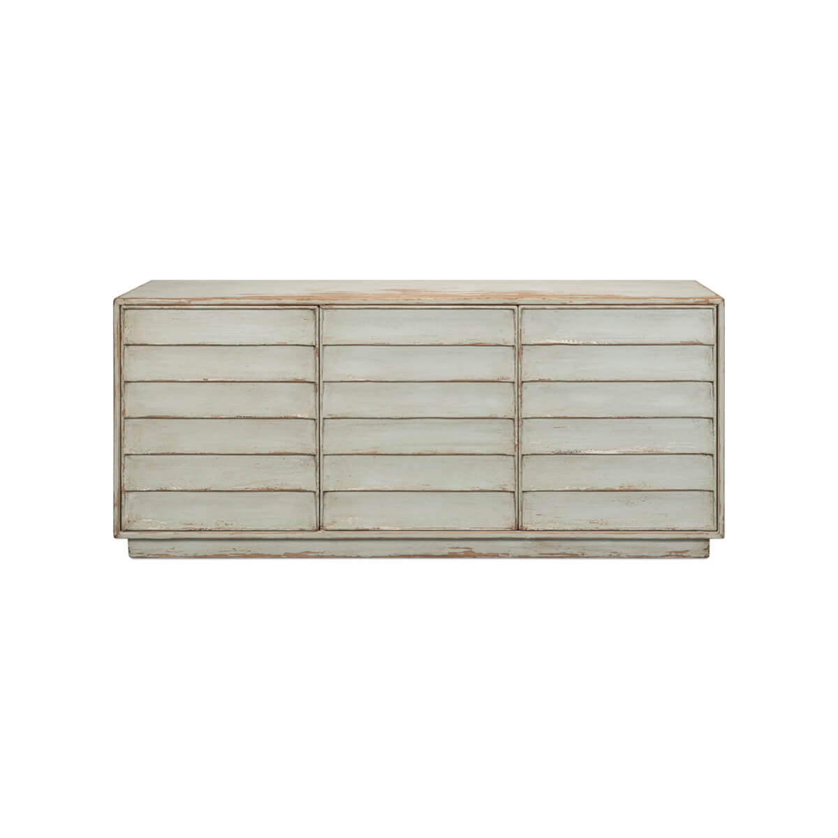 Rustic Modern Louvered Sideboard - Sage - English Georgian America