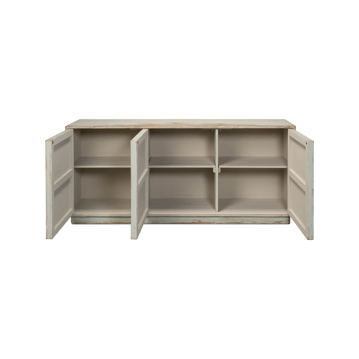 Rustic Modern Louvered Sideboard - Sage - English Georgian America
