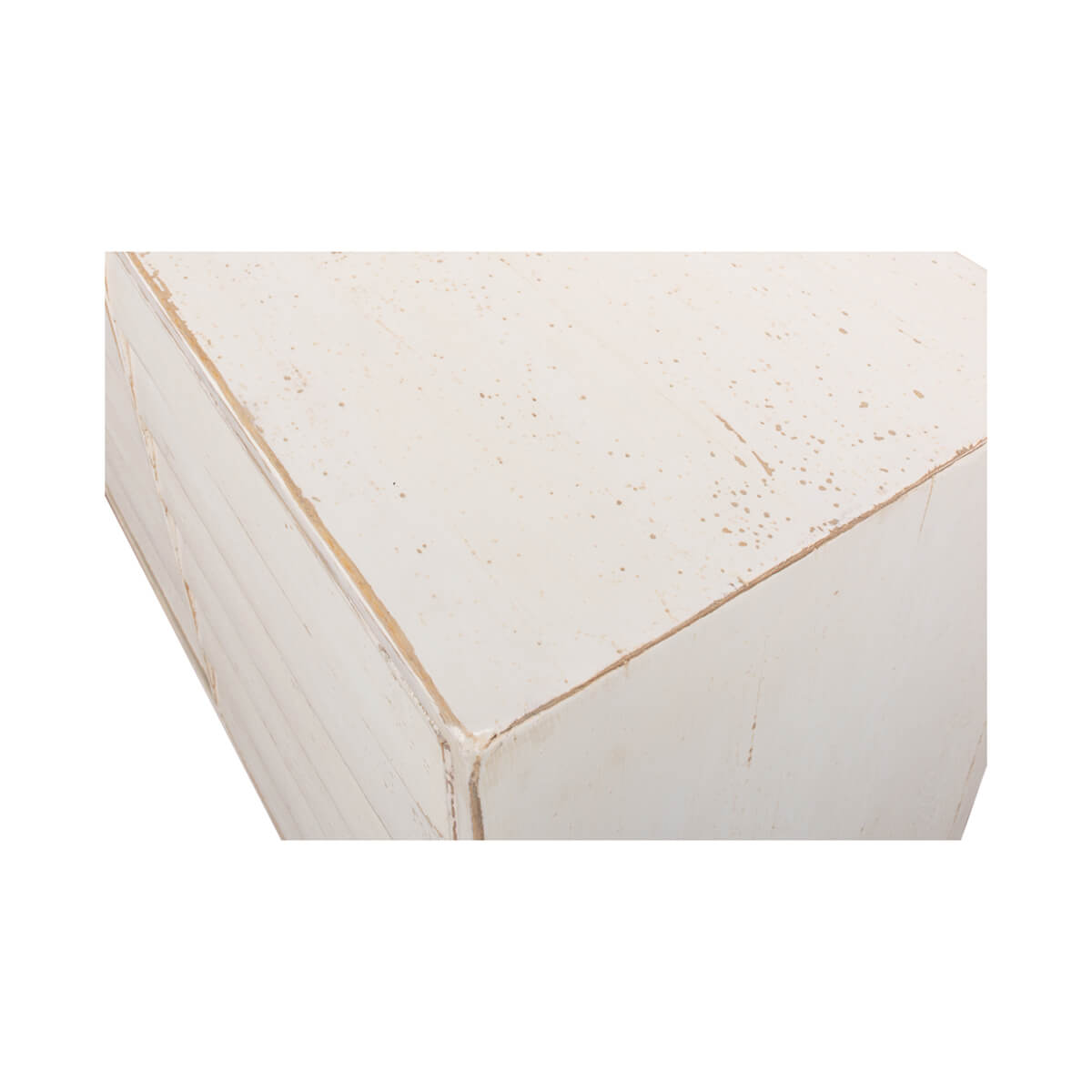 Rustic Modern Louvered Sideboard - Whitewash - English Georgian America