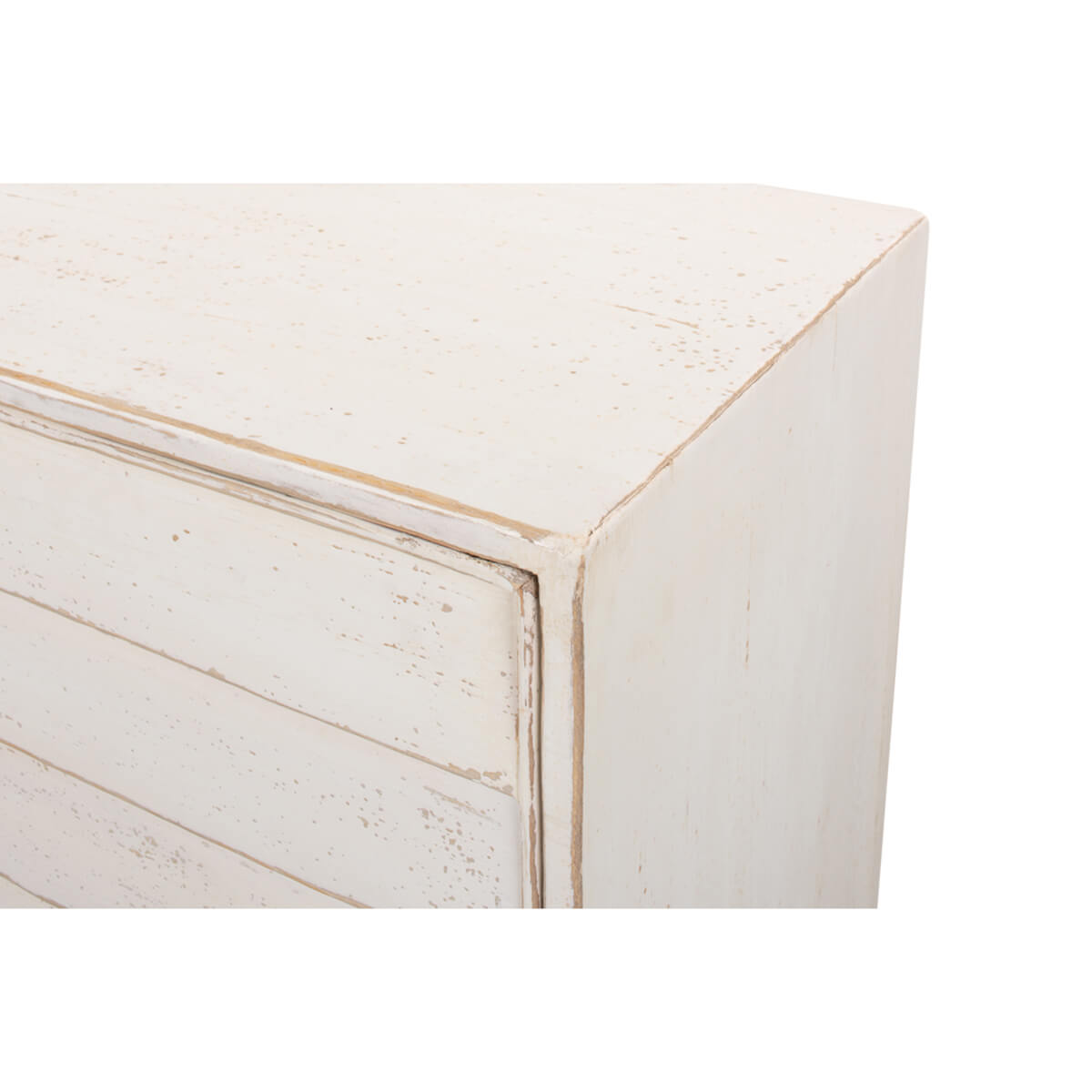 Rustic Modern Louvered Sideboard - Whitewash - English Georgian America