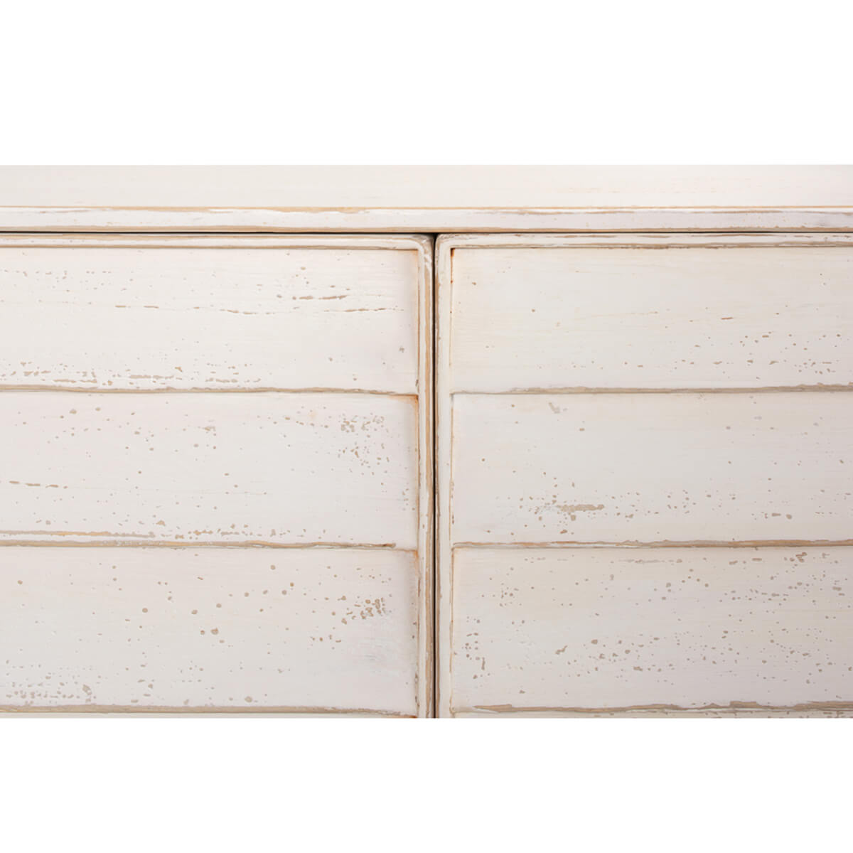 Rustic Modern Louvered Sideboard - Whitewash - English Georgian America
