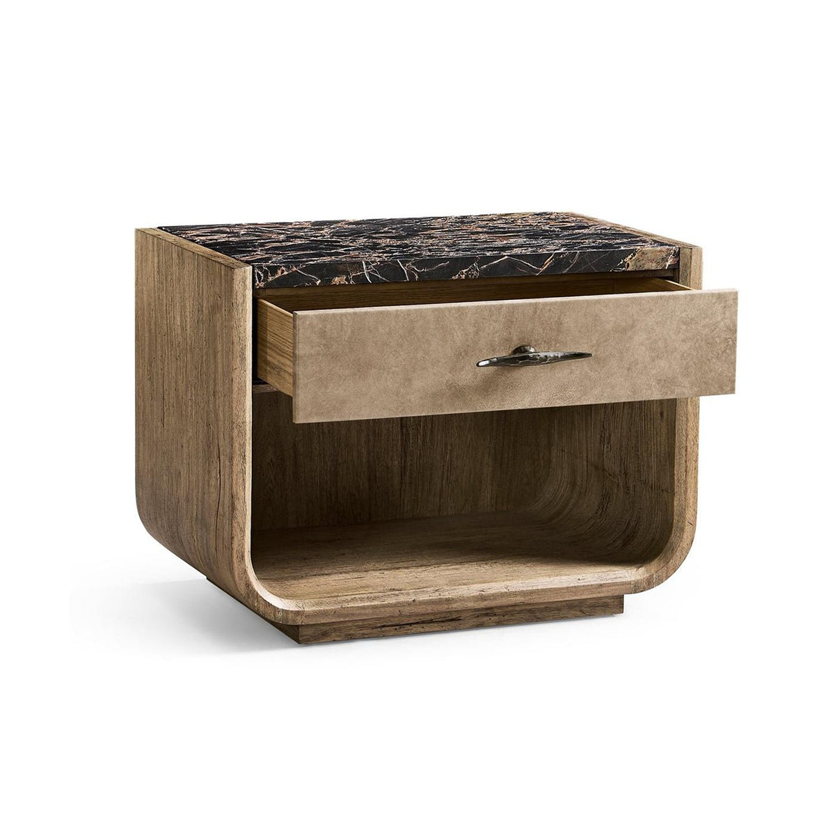 Rustic Modern Nightstand with Marble Top - English Georgian America