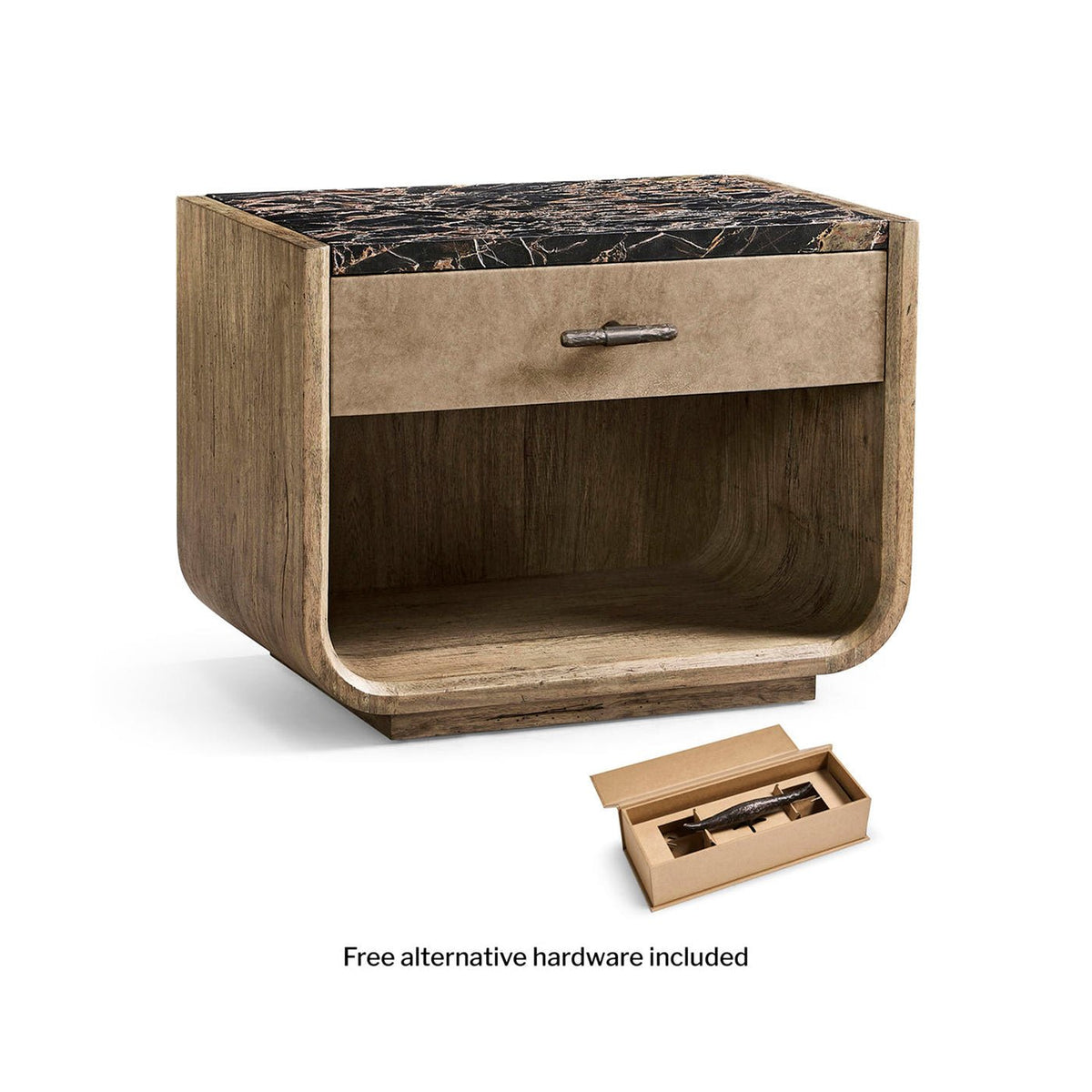 Rustic Modern Nightstand with Marble Top - English Georgian America