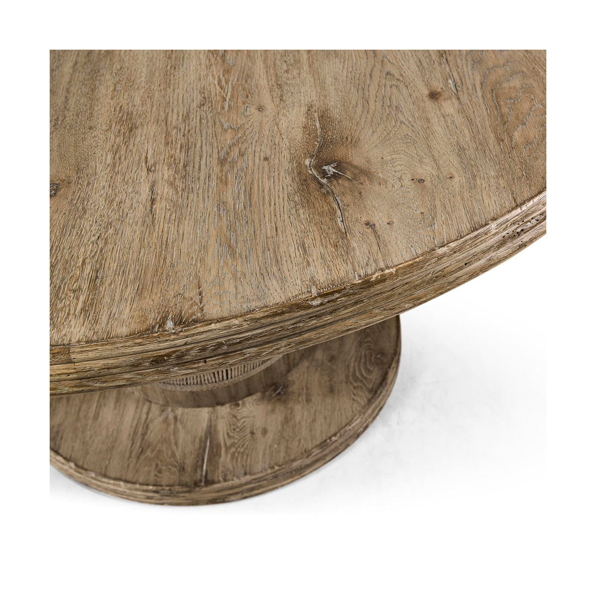 Rustic Modern Round Pedestal Dining Table - English Georgian America