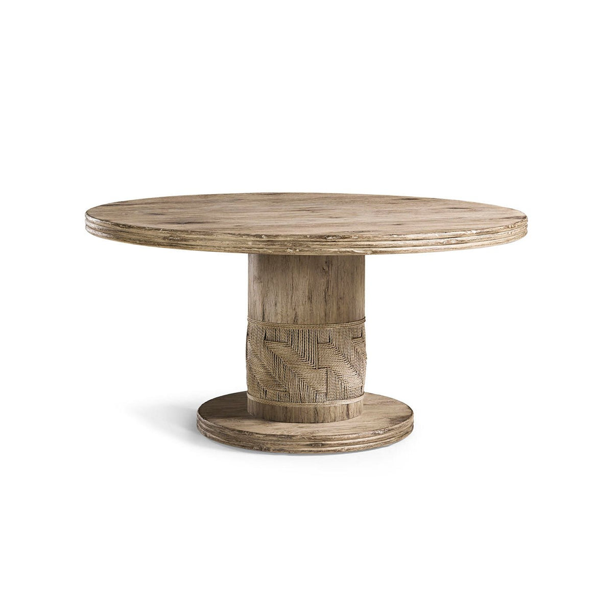 Rustic Modern Round Pedestal Dining Table - English Georgian America