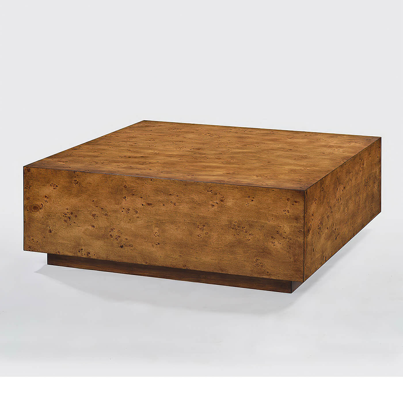 Rustic Modern square coffee table - Burl Wood - English Georgian America