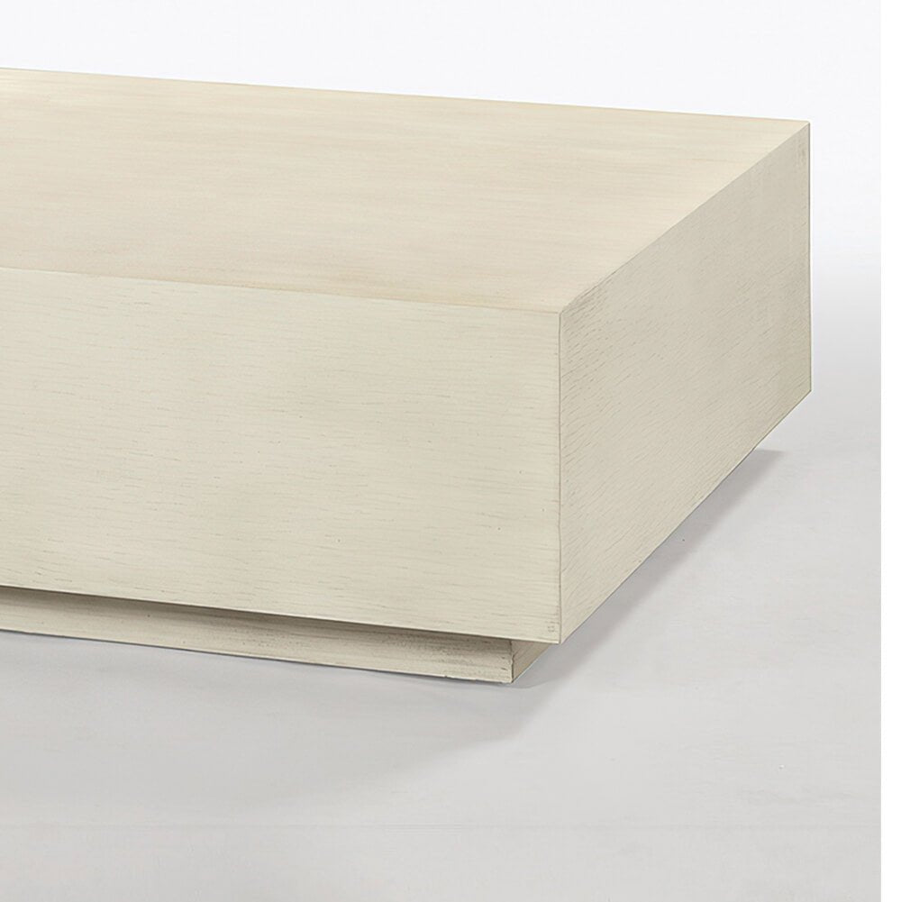 Rustic Modern square coffee table - Drift White - English Georgian America