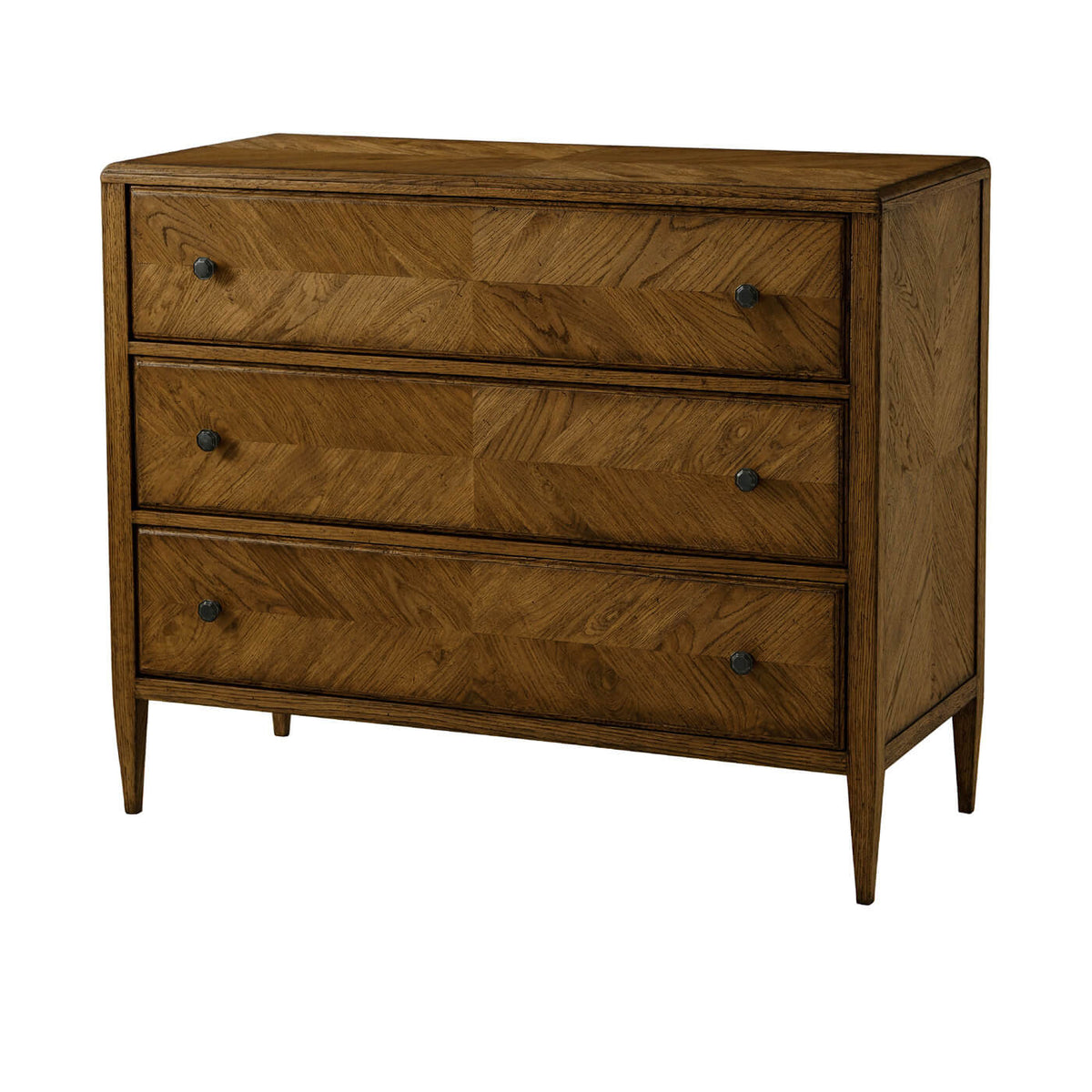 Rustic Oak Chest of Drawers - Dark - English Georgian America
