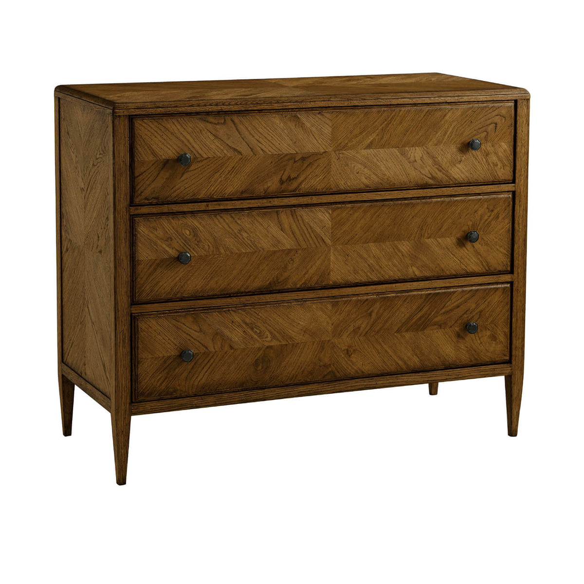 Rustic Oak Chest of Drawers - Dark - English Georgian America