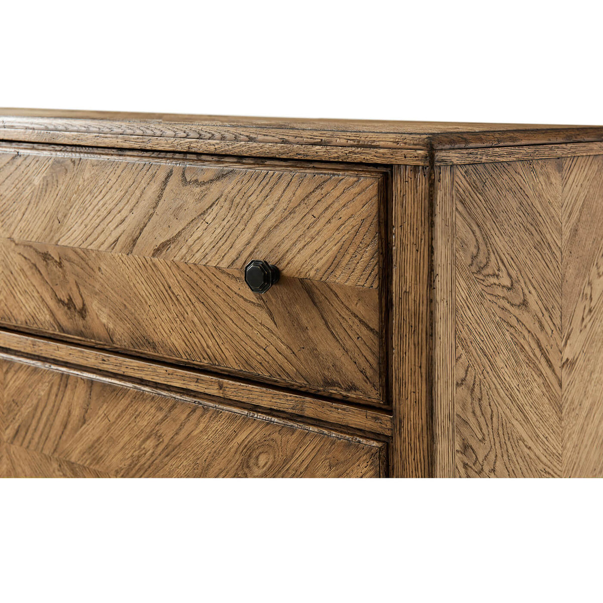 Rustic Oak Chest of Drawers - Light - English Georgian America