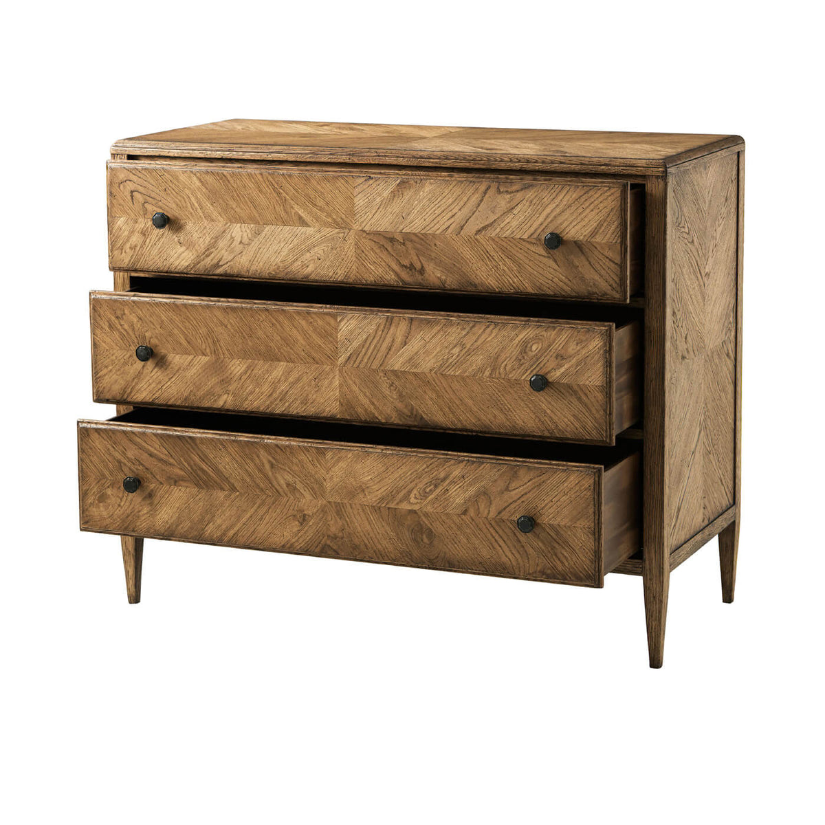 Rustic Oak Chest of Drawers - Light - English Georgian America