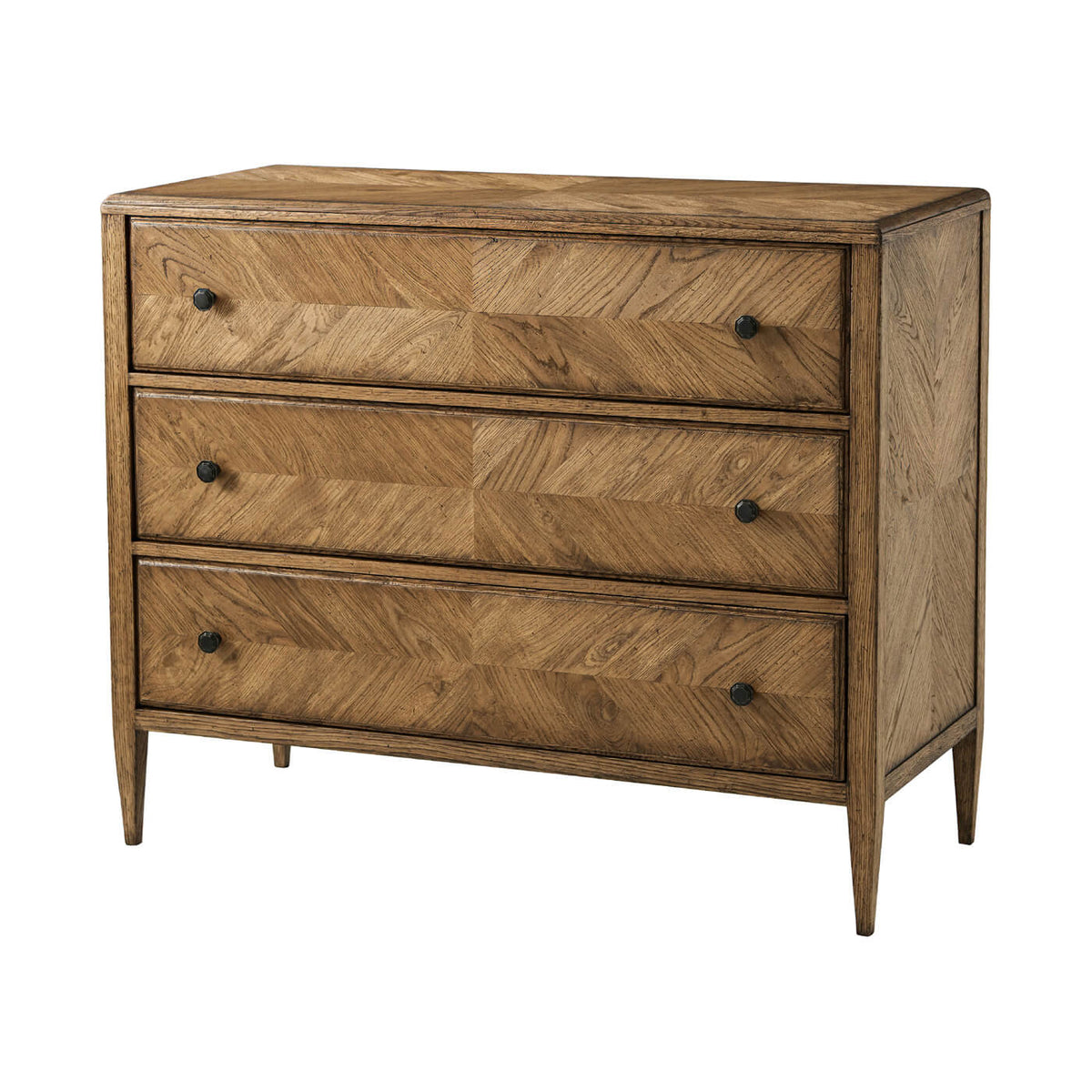 Rustic Oak Chest of Drawers - Light - English Georgian America