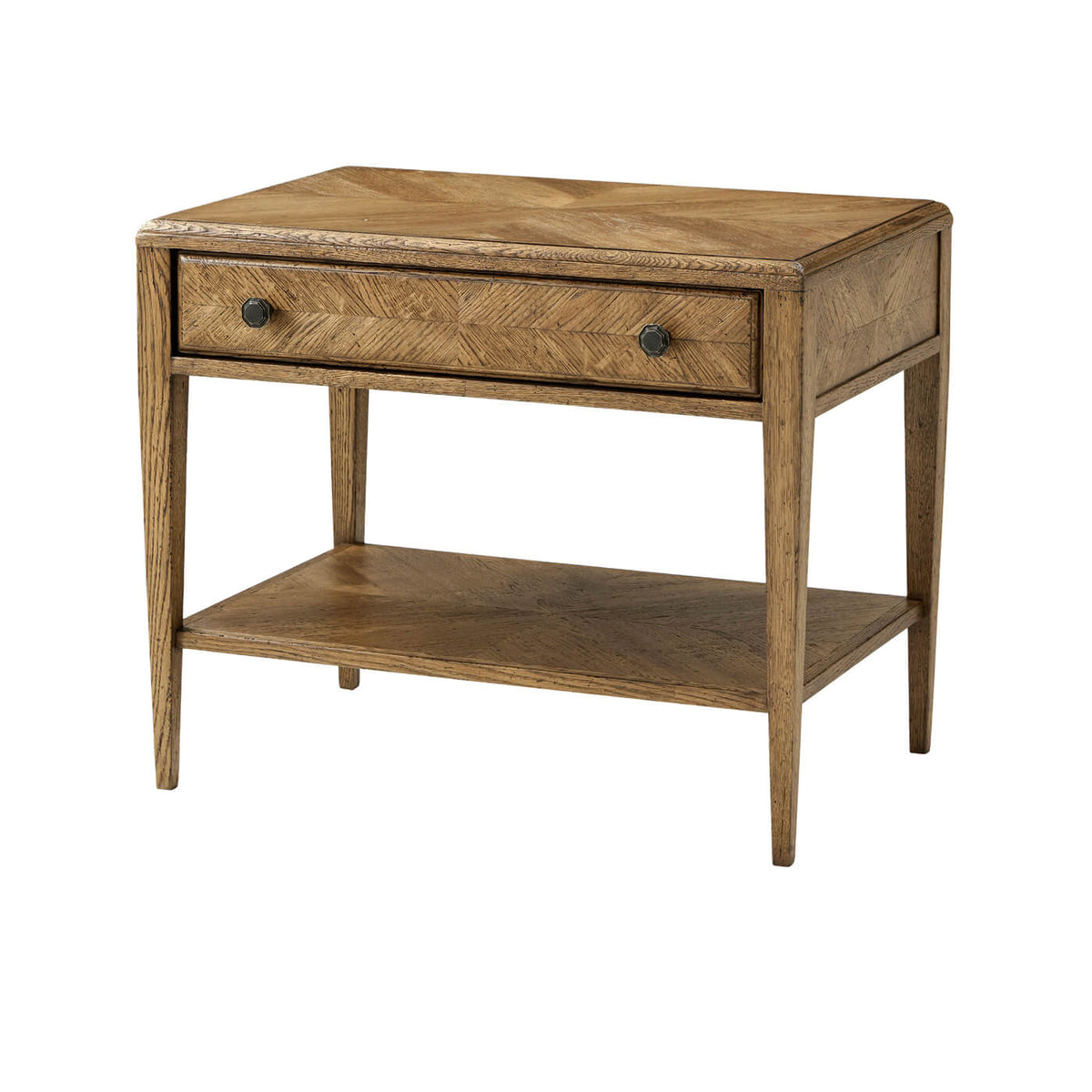 Rustic Oak End Table - English Georgian America