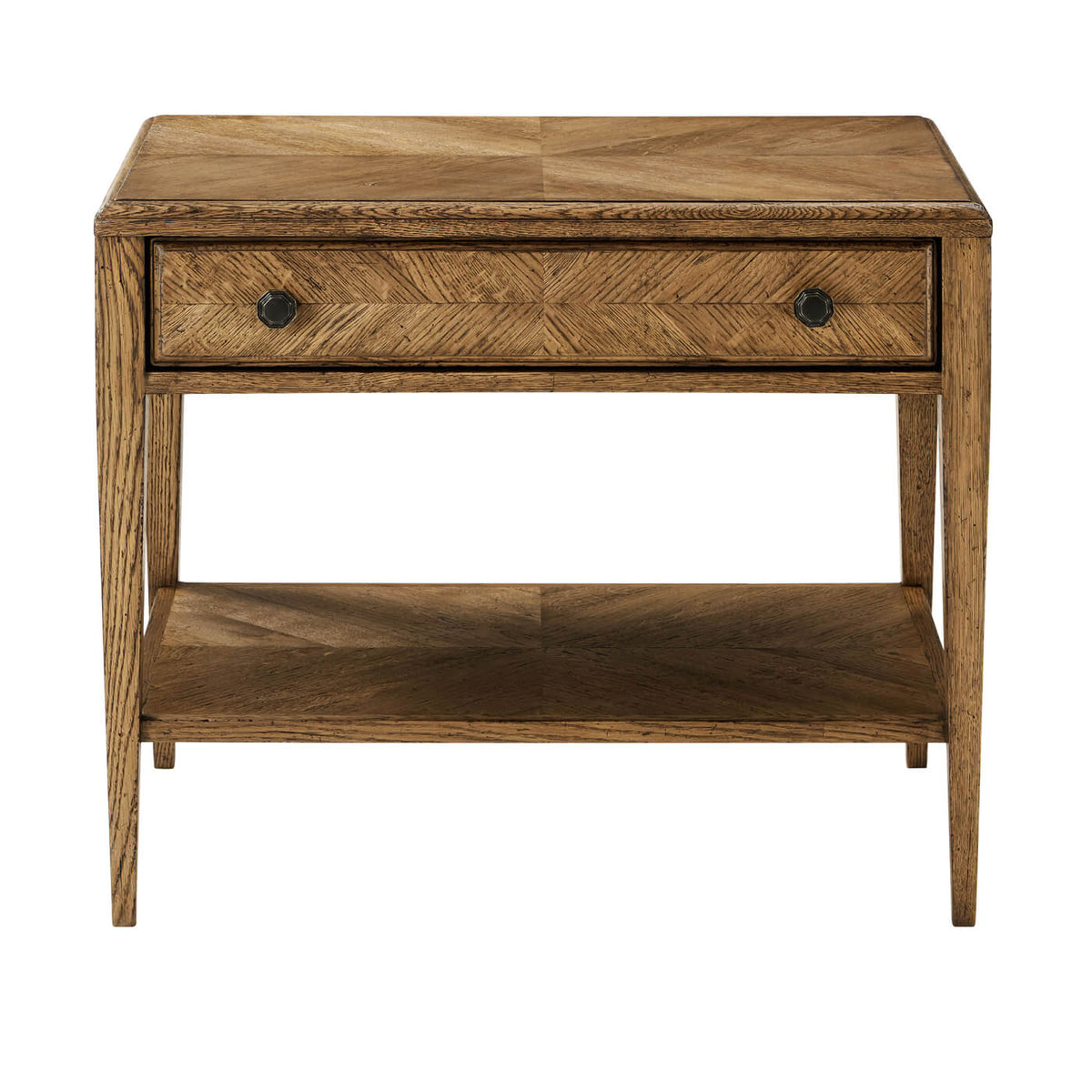 Rustic Oak End Table - English Georgian America