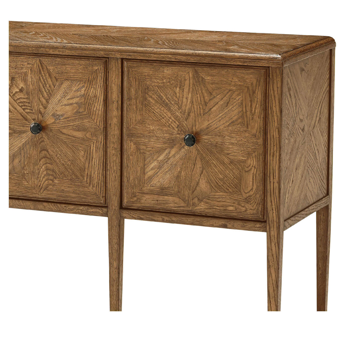 Rustic Oak Four Door Buffet - English Georgian America