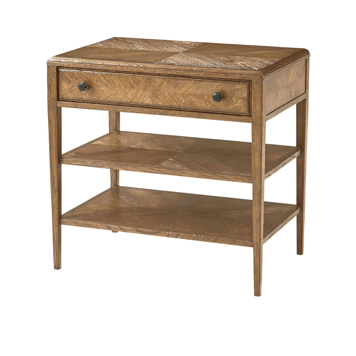 Rustic Oak Nightstand - Light Oak - English Georgian America
