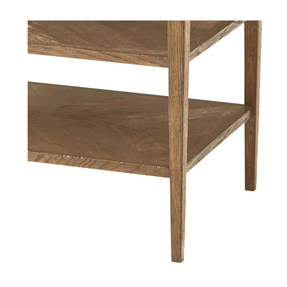 Rustic Oak Nightstand - Light Oak - English Georgian America