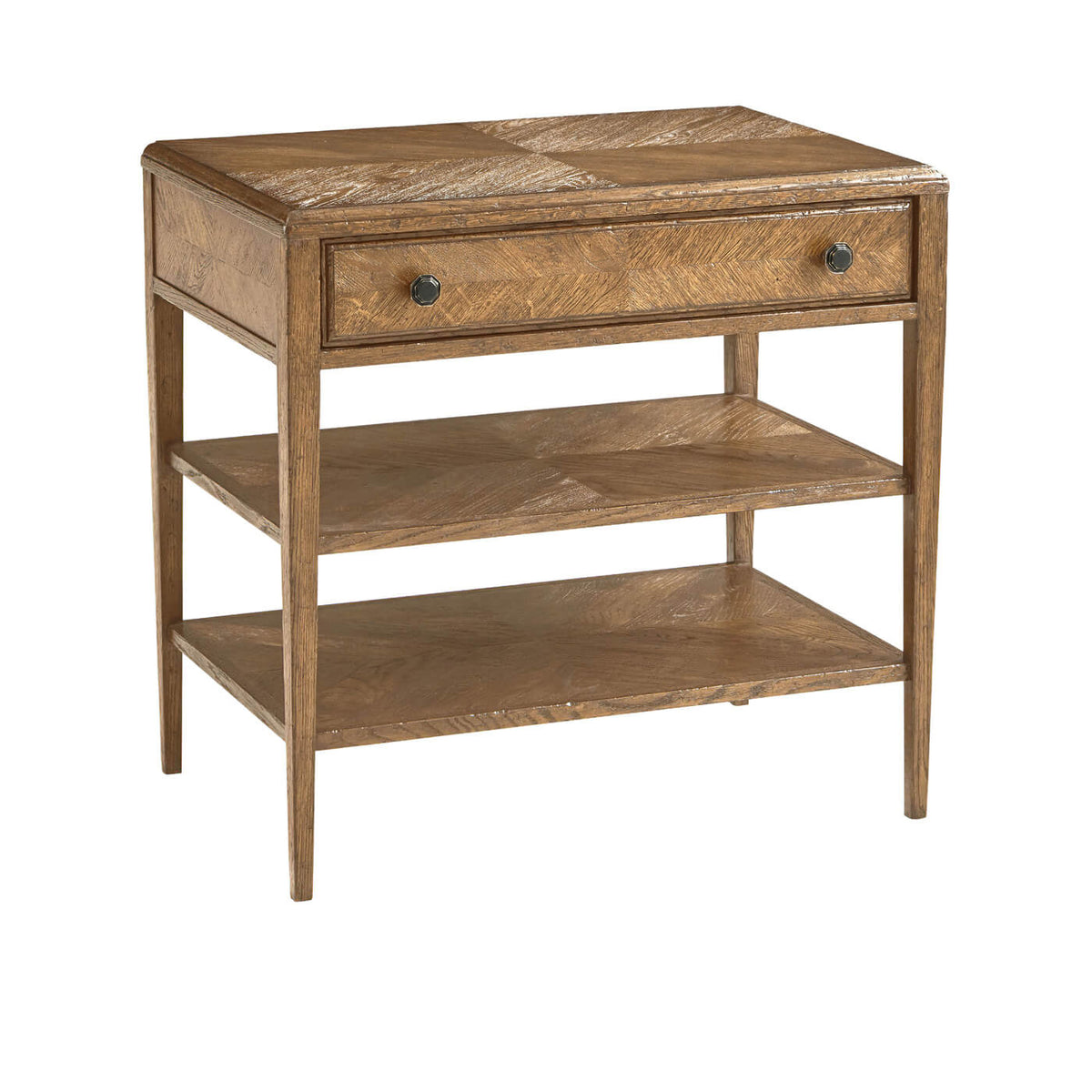 Rustic Oak Nightstand - Light Oak - English Georgian America