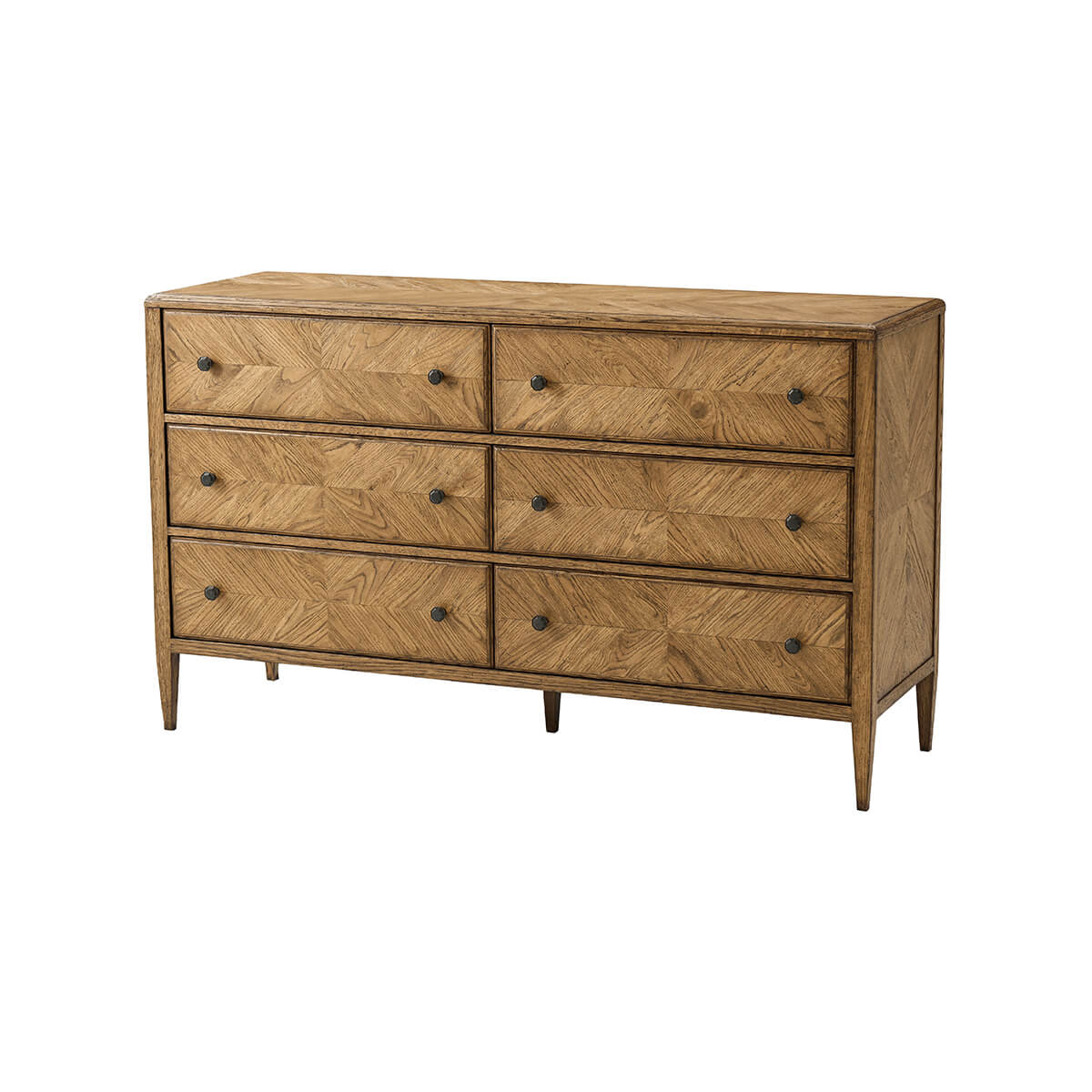 Rustic Oak Parquetry Dresser - English Georgian America