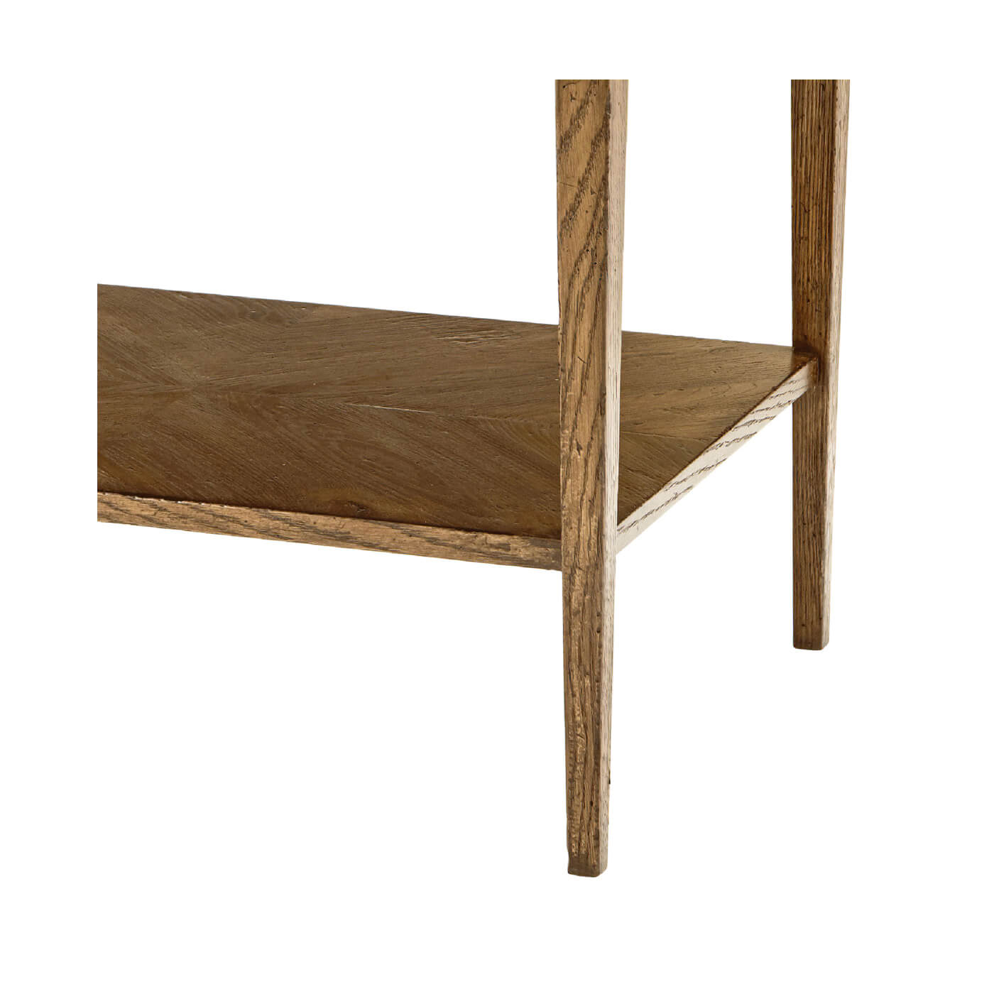 Rustic Oak Parquetry Side Table - English Georgian America