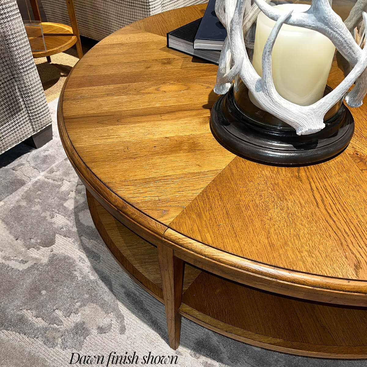 Rustic Oak Parquetry Side Table - English Georgian America