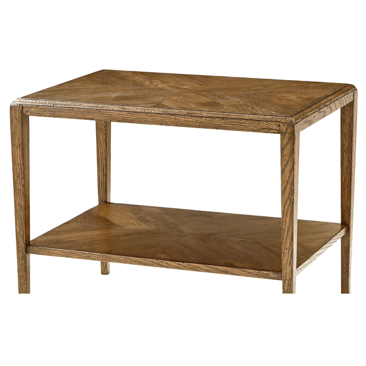 Rustic Oak Parquetry Side Table - English Georgian America