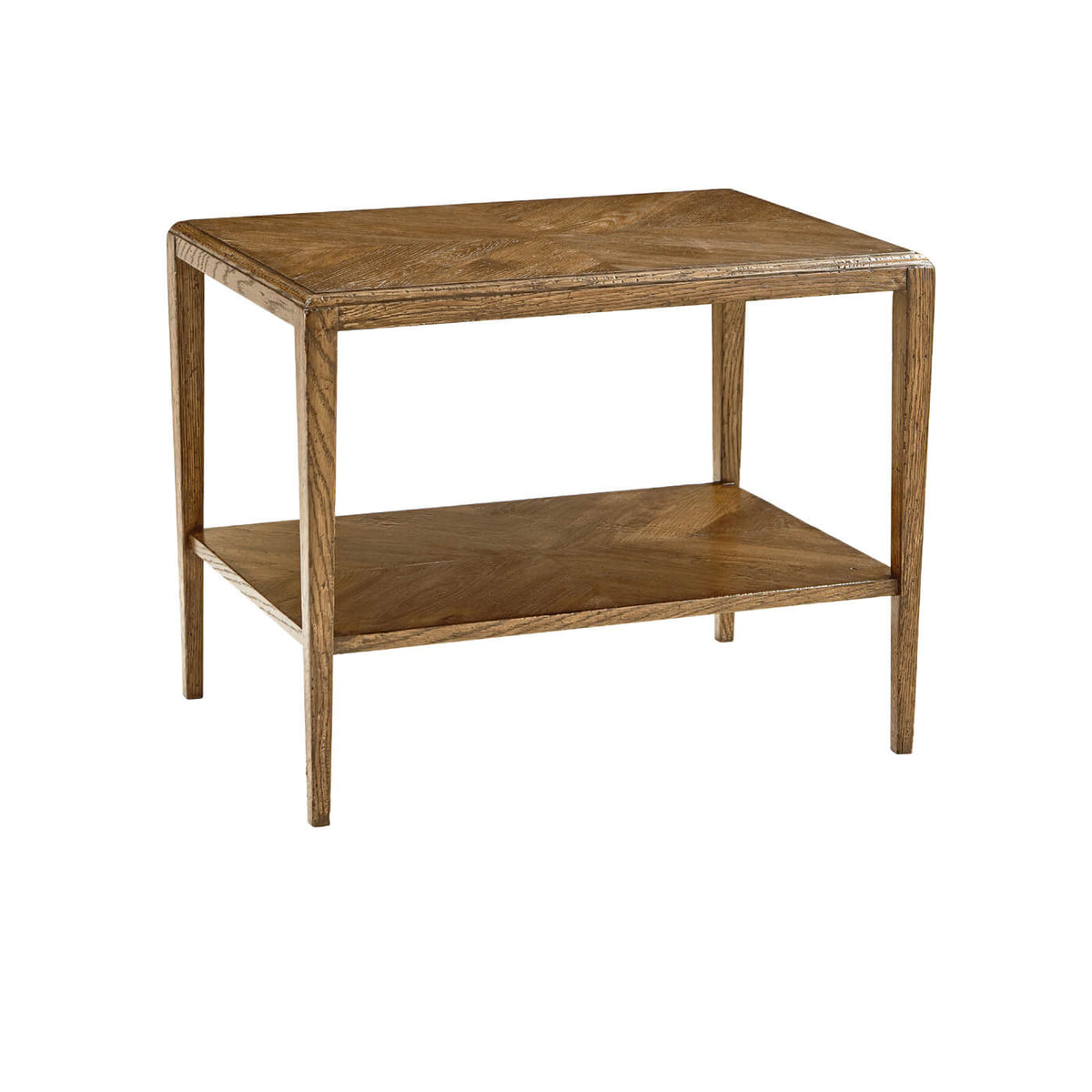 Rustic Oak Parquetry Side Table - English Georgian America