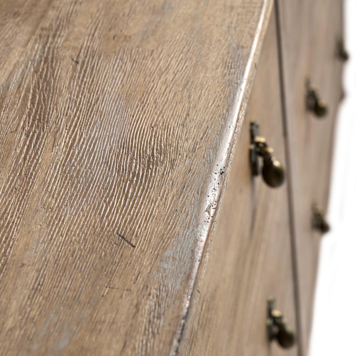 Rustic Oak Six - Drawer French Country Dresser - English Georgian America