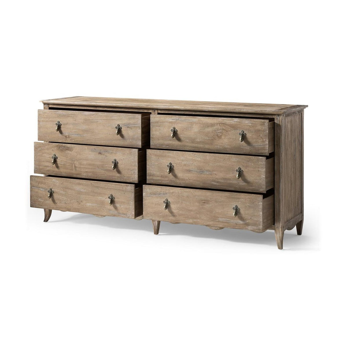 Rustic Oak Six - Drawer French Country Dresser - English Georgian America
