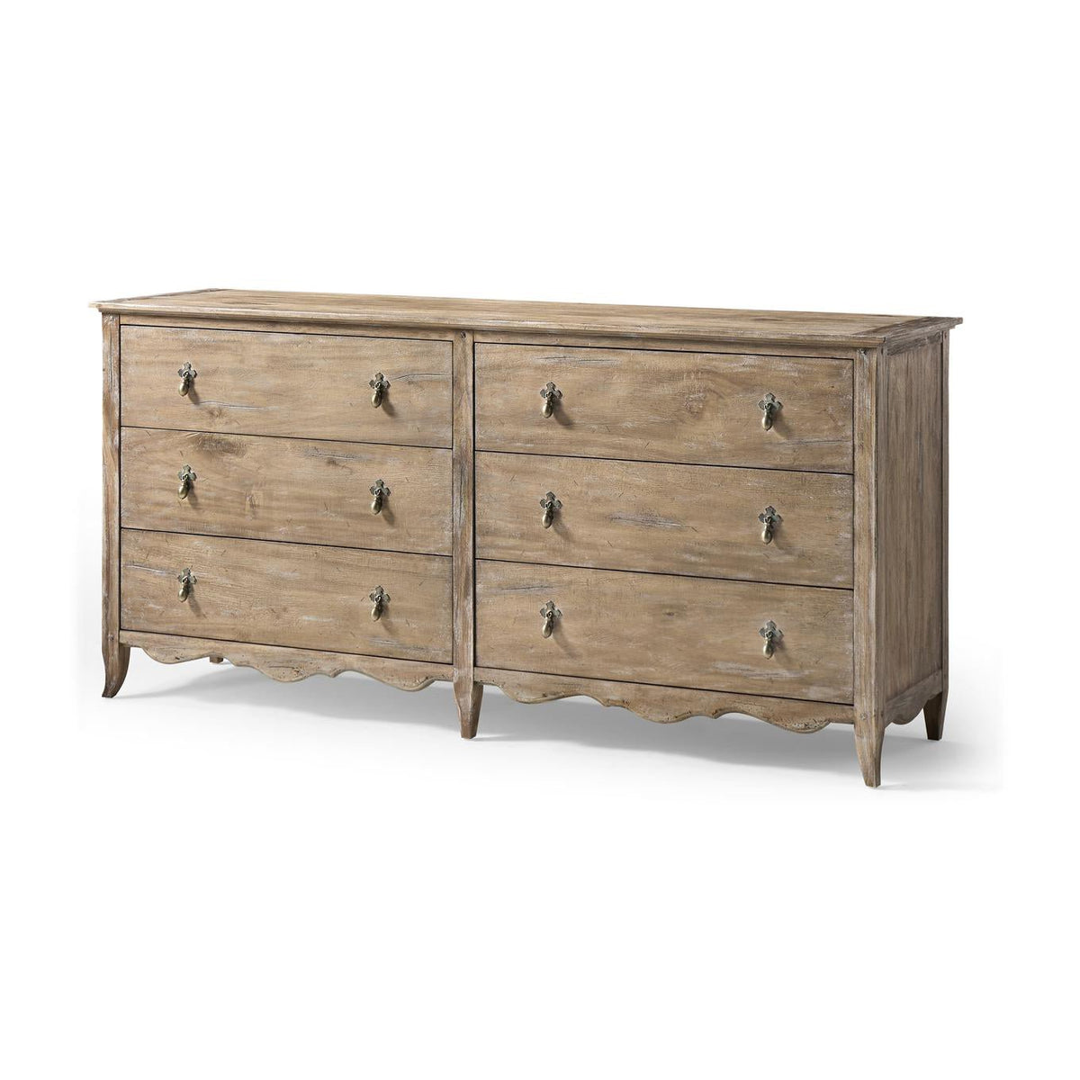 Rustic Oak Six - Drawer French Country Dresser - English Georgian America