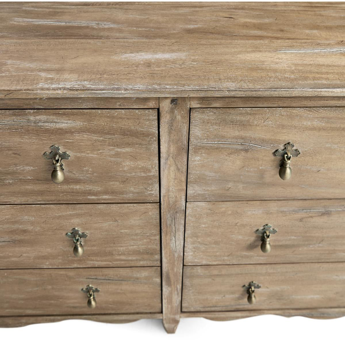 Rustic Oak Six - Drawer French Country Dresser - English Georgian America