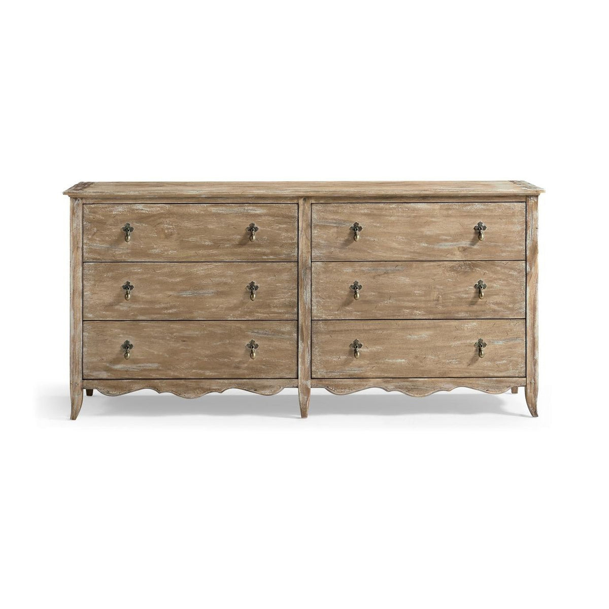 Rustic Oak Six - Drawer French Country Dresser - English Georgian America
