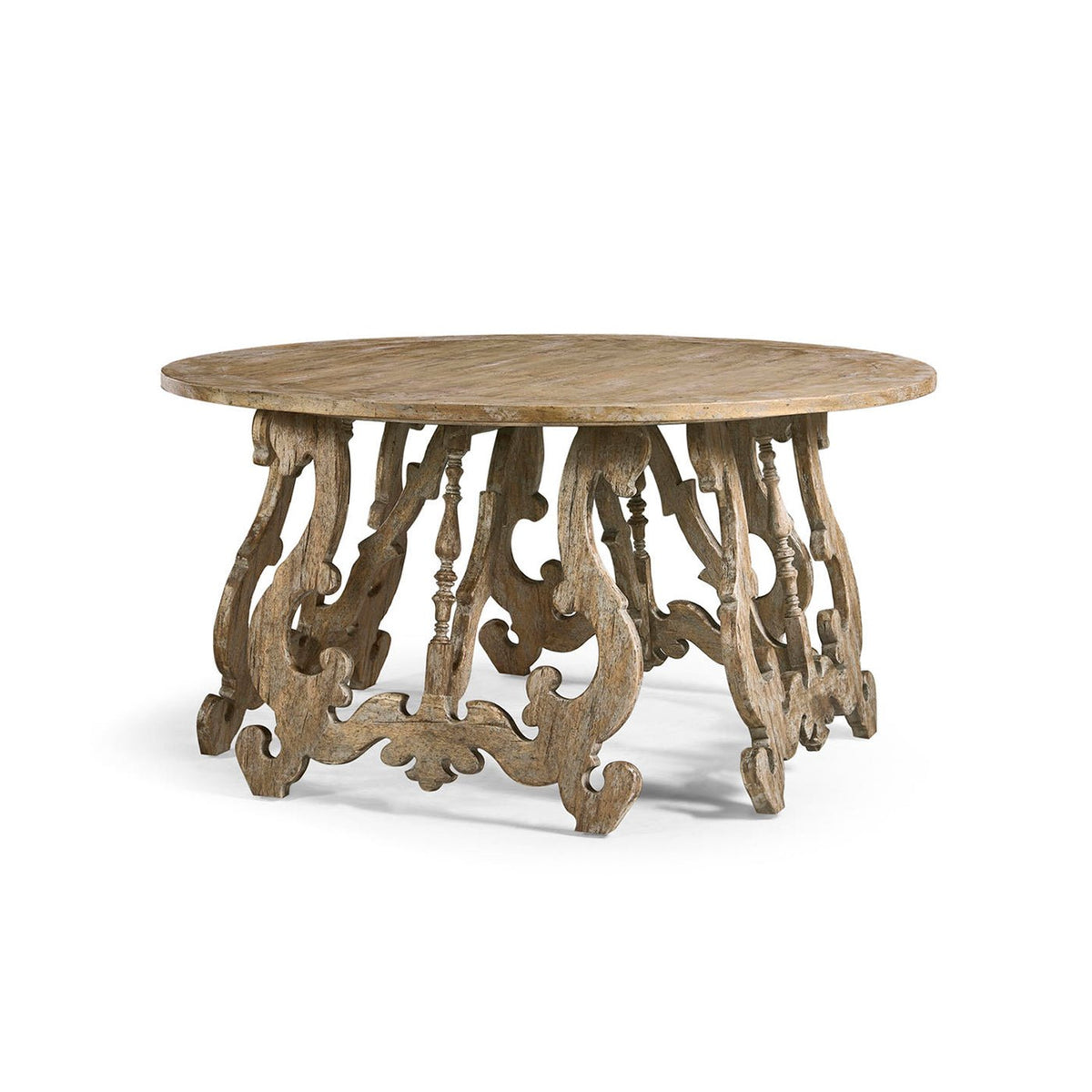 Rustic Oak Spanish - Style Center Table - English Georgian America
