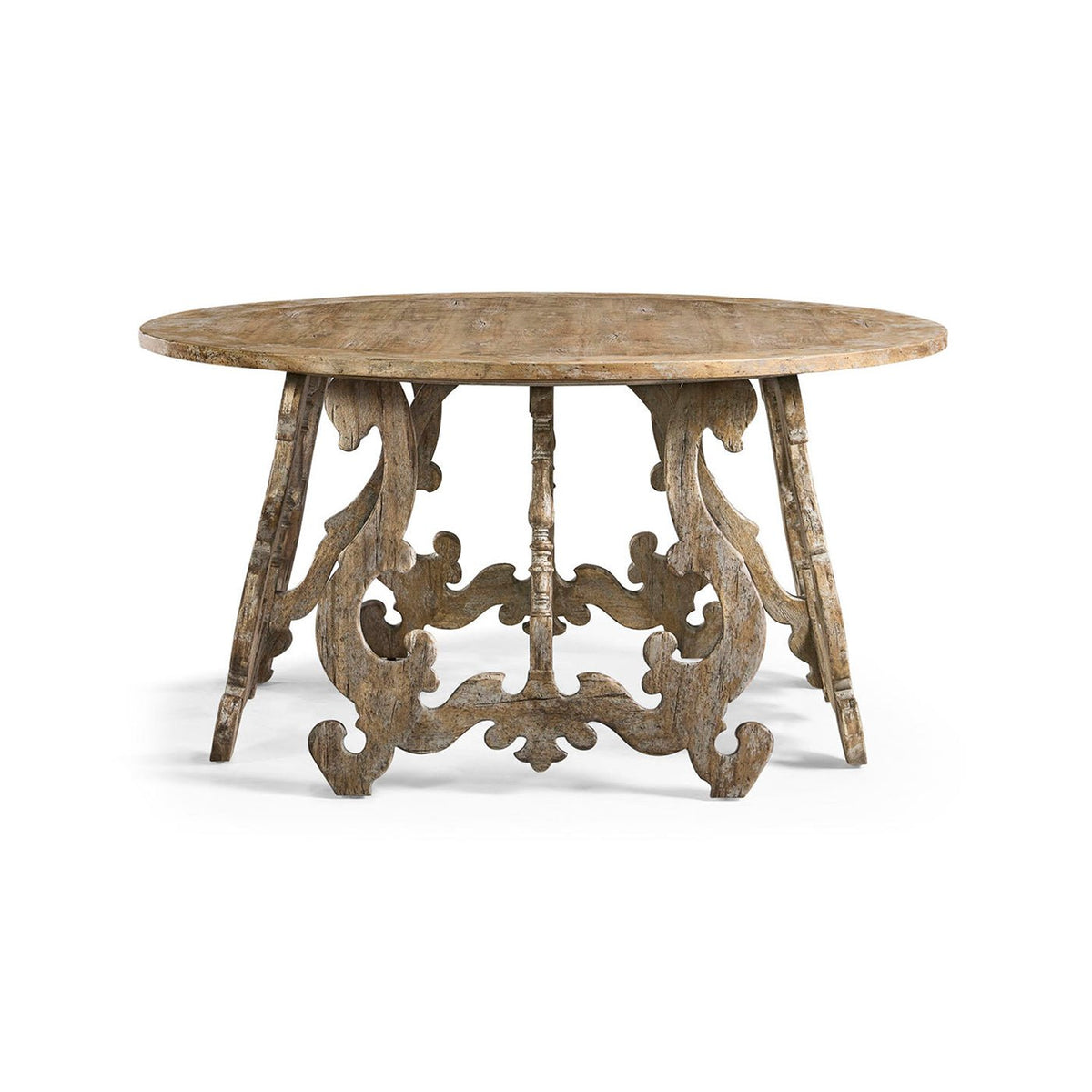 Rustic Oak Spanish - Style Center Table - English Georgian America