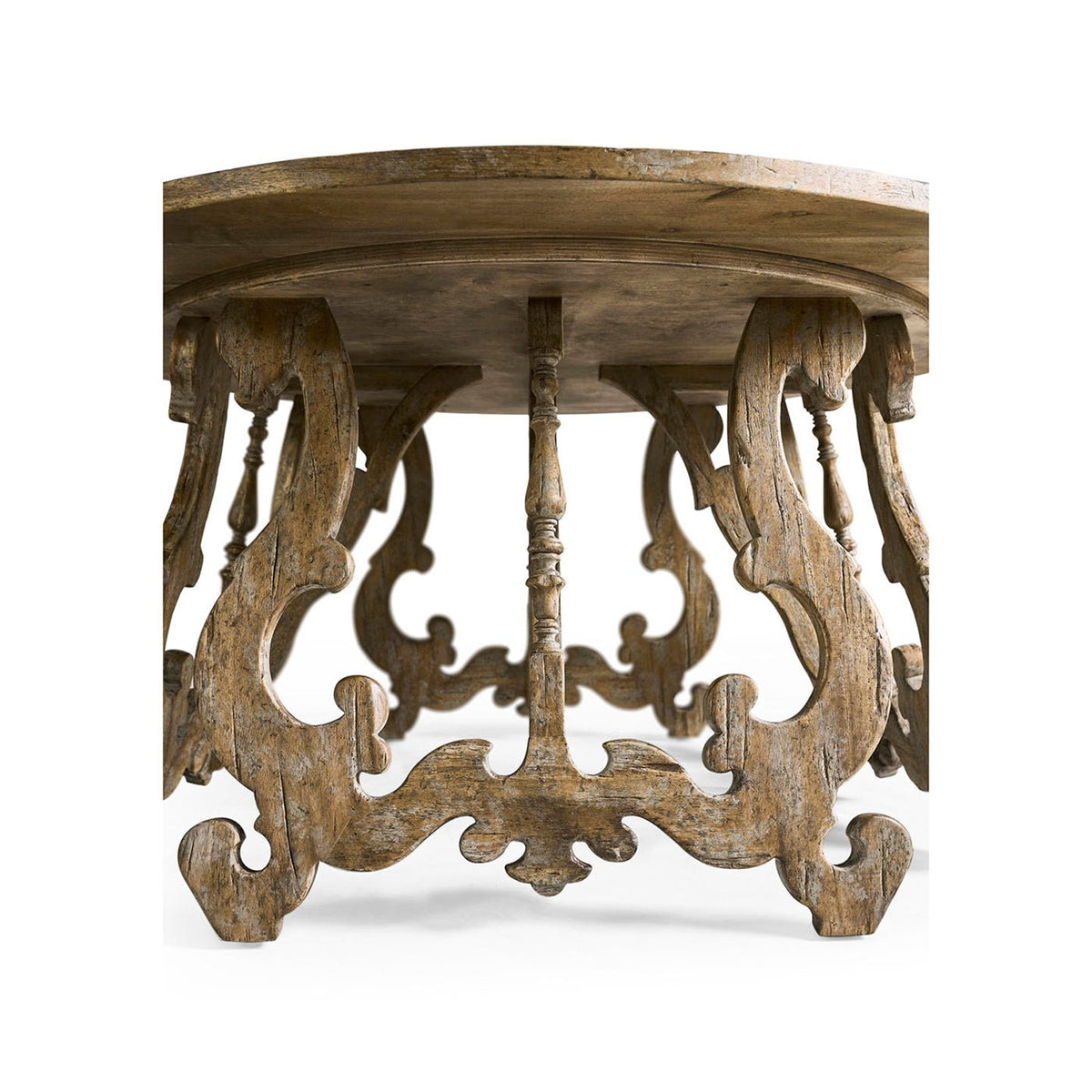 Rustic Oak Spanish - Style Center Table - English Georgian America
