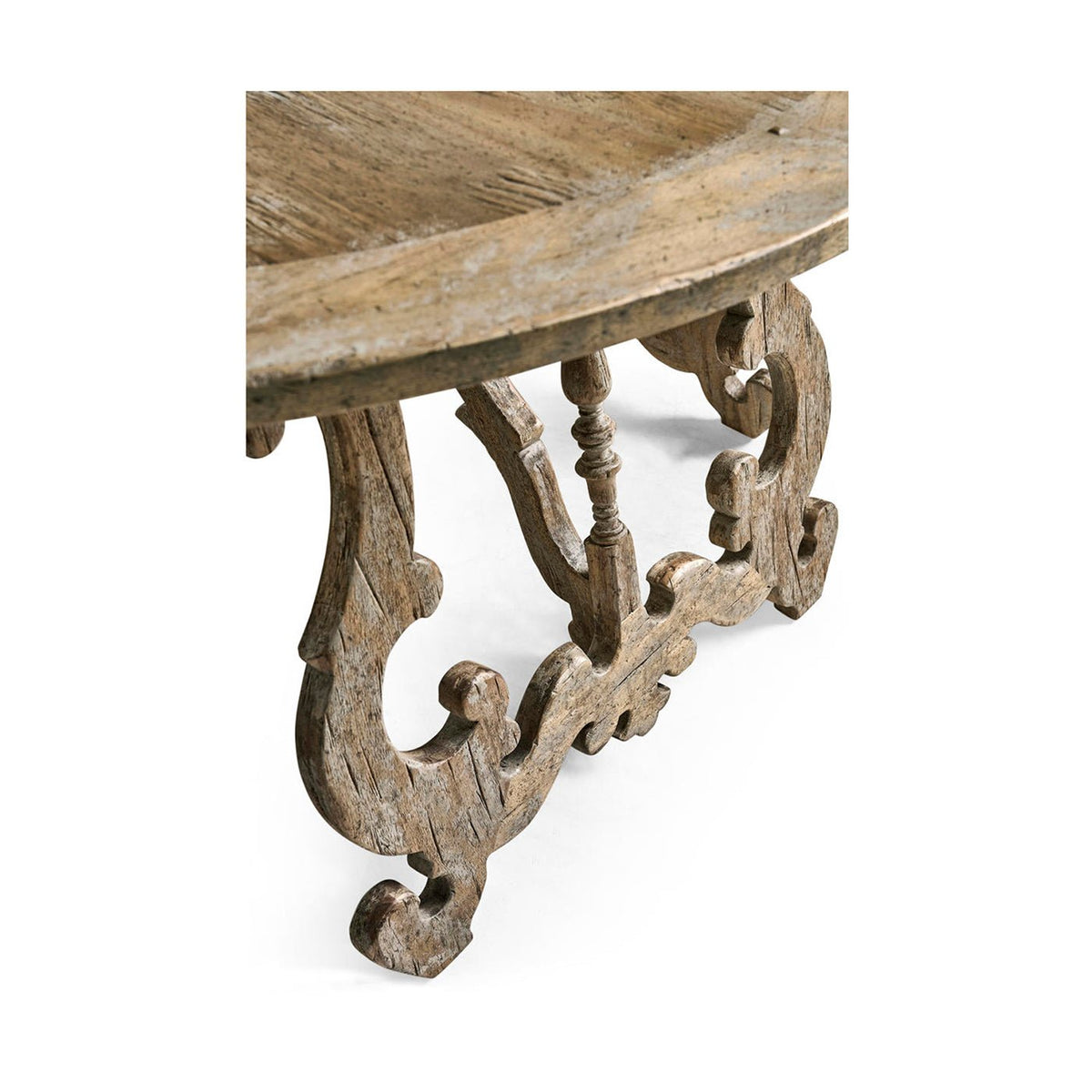 Rustic Oak Spanish - Style Center Table - English Georgian America