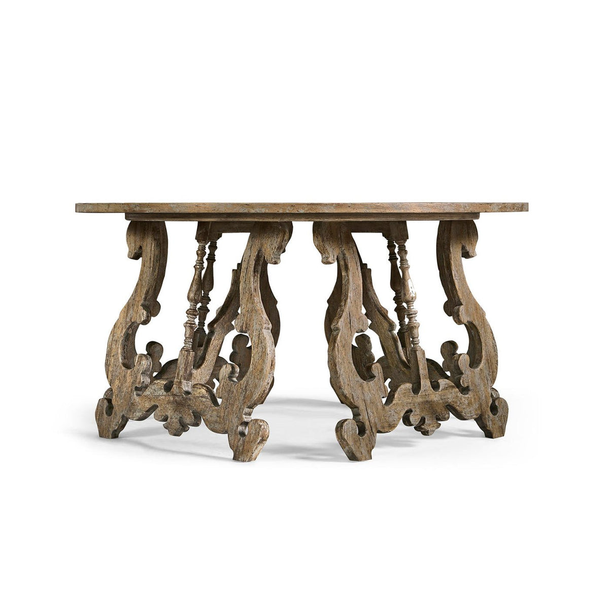 Rustic Oak Spanish - Style Center Table - English Georgian America
