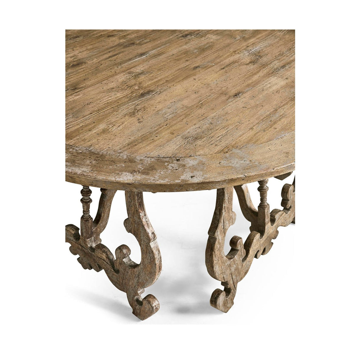 Rustic Oak Spanish - Style Center Table - English Georgian America