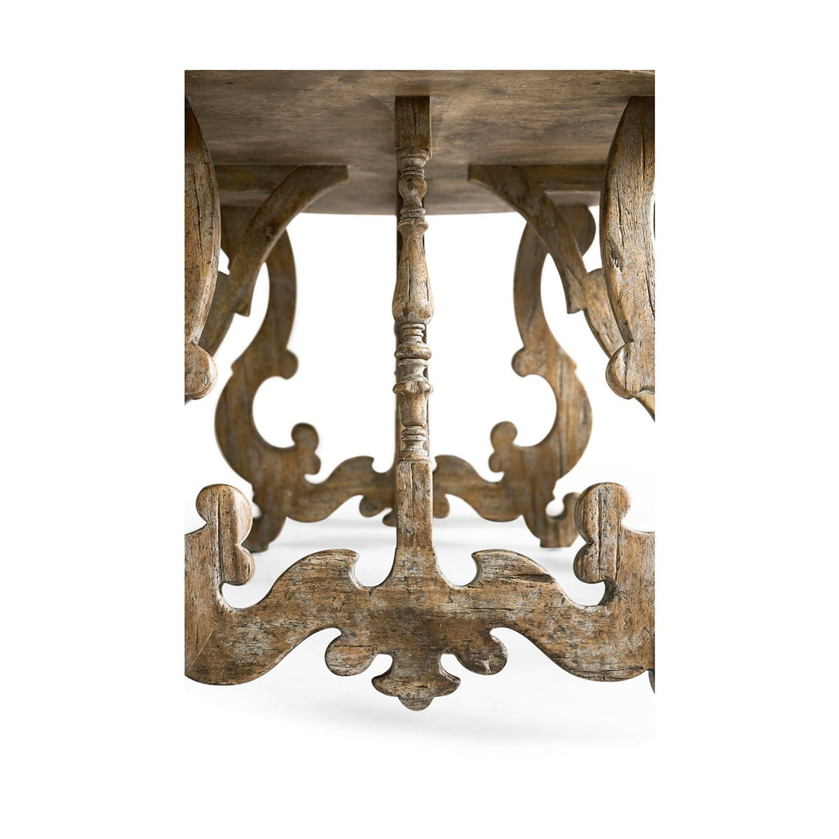Rustic Oak Spanish - Style Center Table - English Georgian America