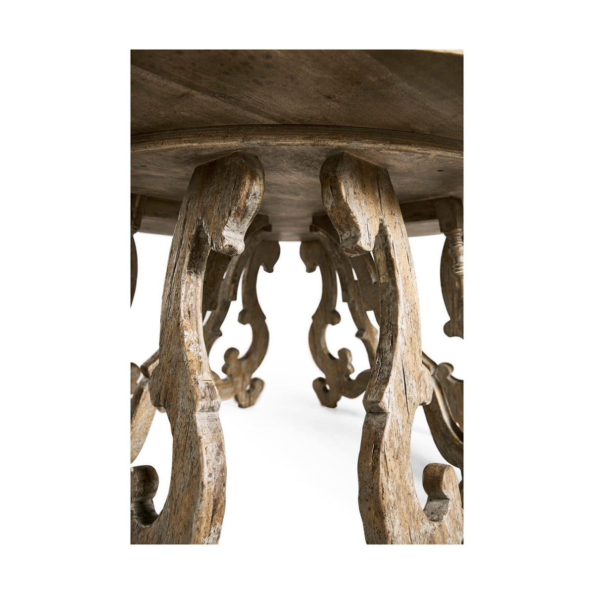 Rustic Oak Spanish - Style Center Table - English Georgian America